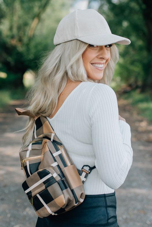 Plaid Crossbody Vegan Leather Bag