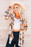 Plaid Top with Contrast Terry Hood