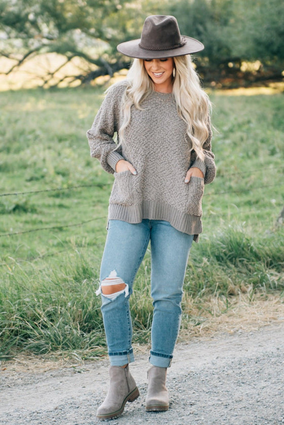 Popcorn Pocketed Pullover