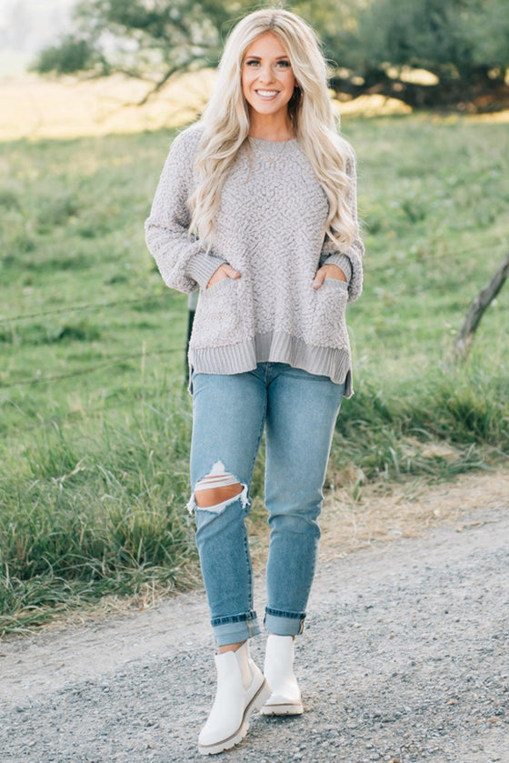 Popcorn Pocketed Pullover