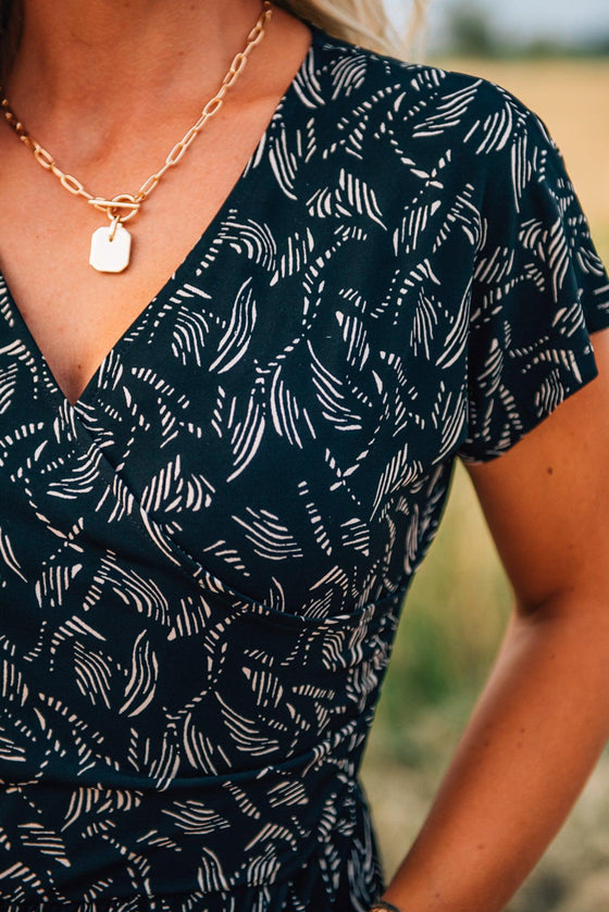 Printed Surplice Jumpsuit