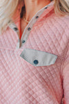 Quilted Henley Pullover