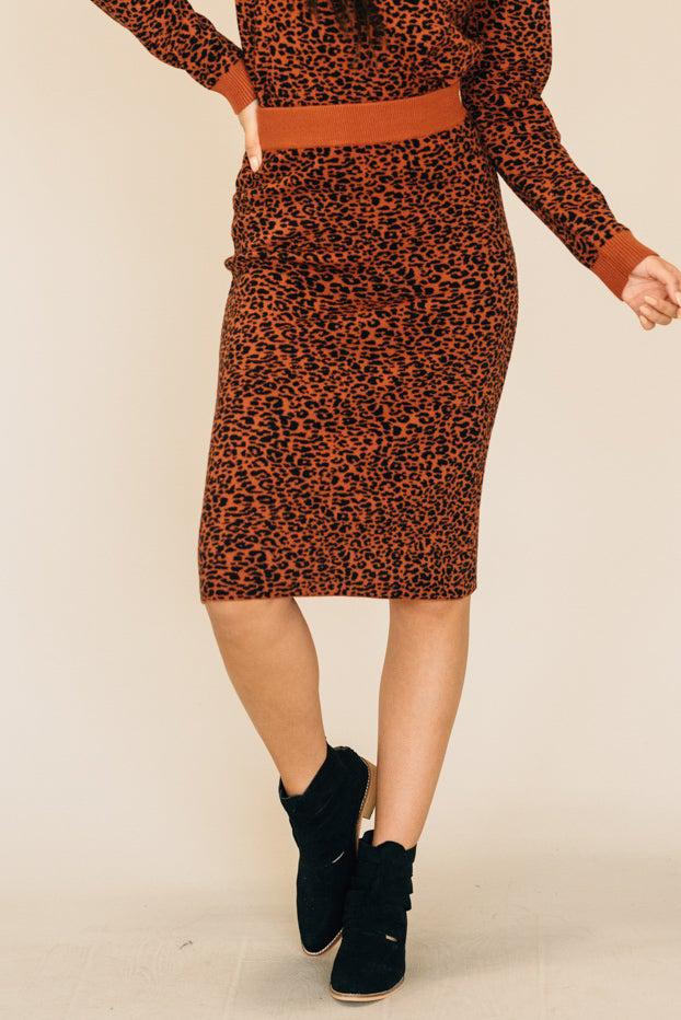 leopard print sweater skirt