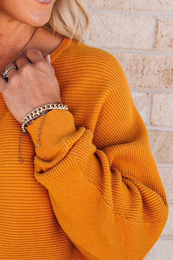 Ribbed Dolman Sleeve Sweater