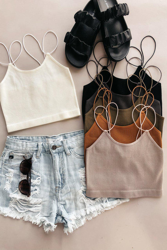 Ribbed Double Strap Bralette | Clearance
