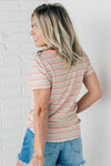 Ribbed and Striped Ringer Tee