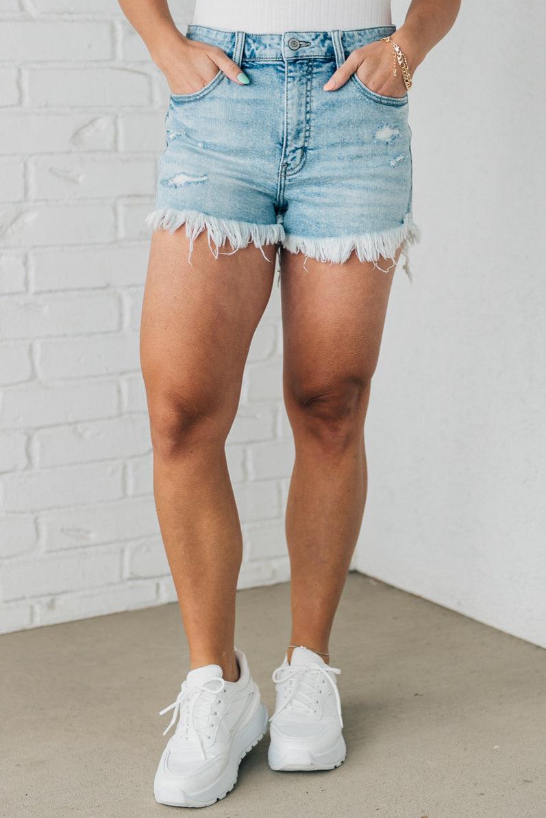 Sage Frayed Cut Off Shorts