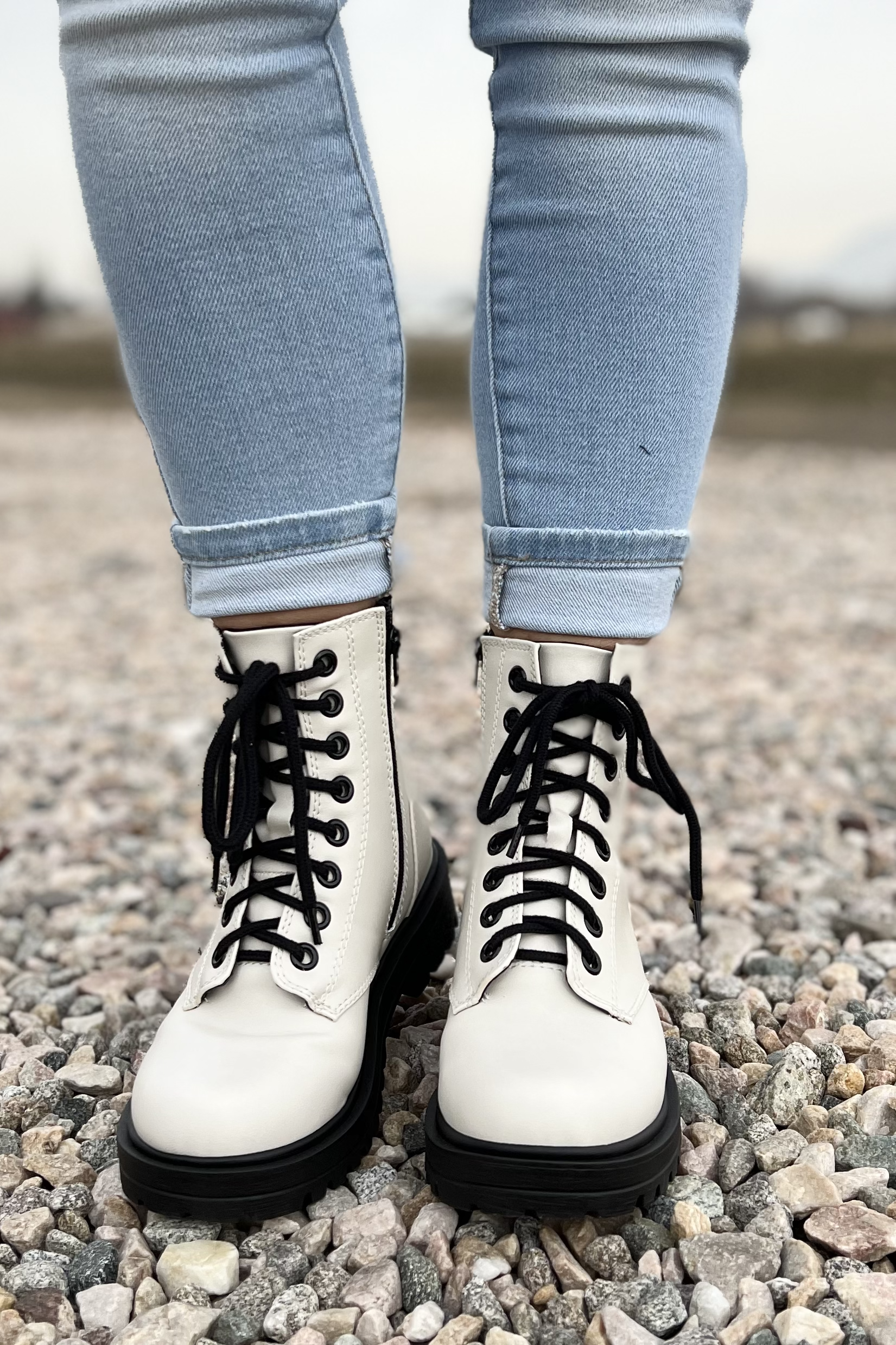 Sally Contrast Combat Boots