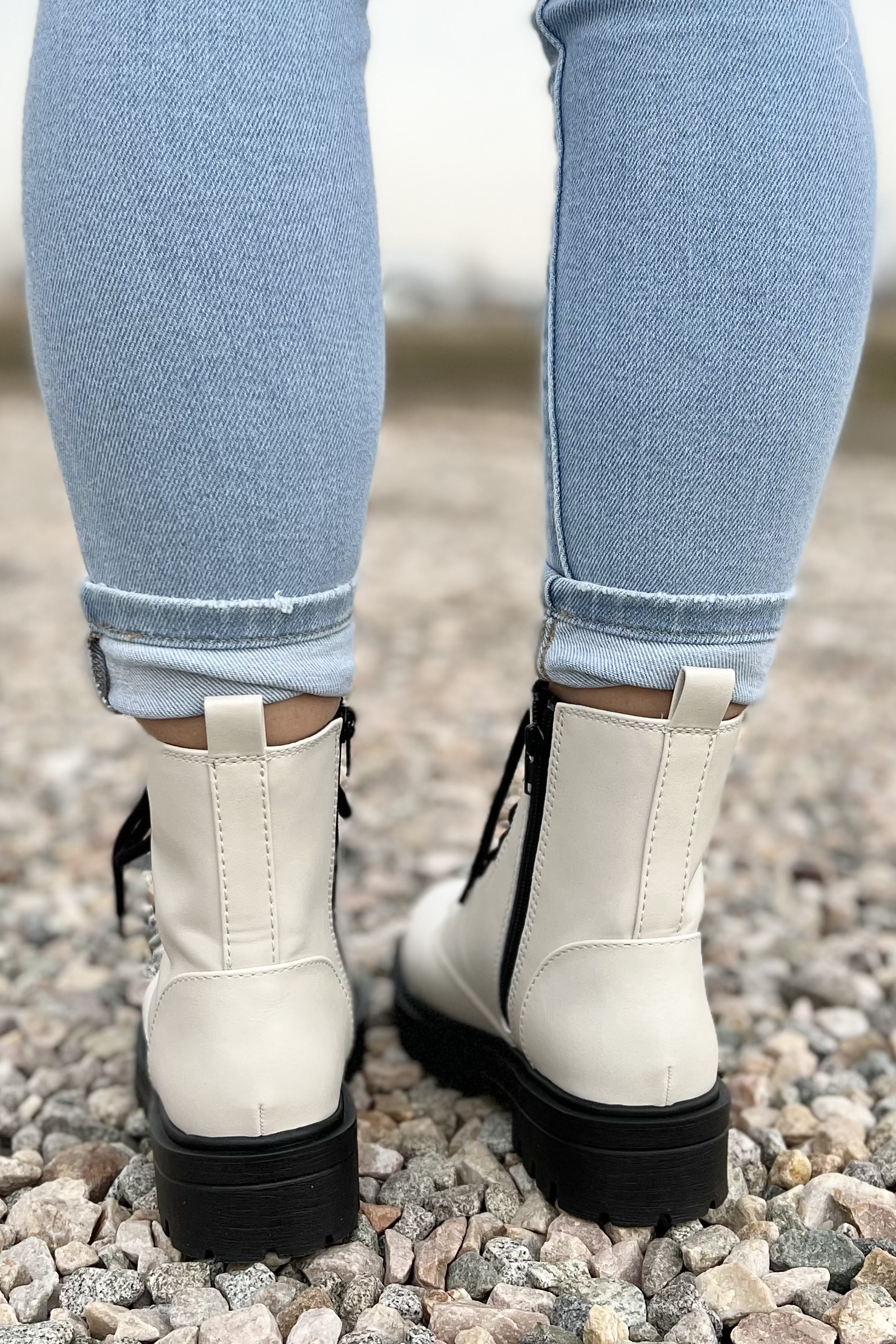 Sally Contrast Combat Boots