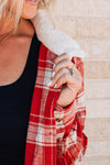 Sherpa Hood Plaid Top