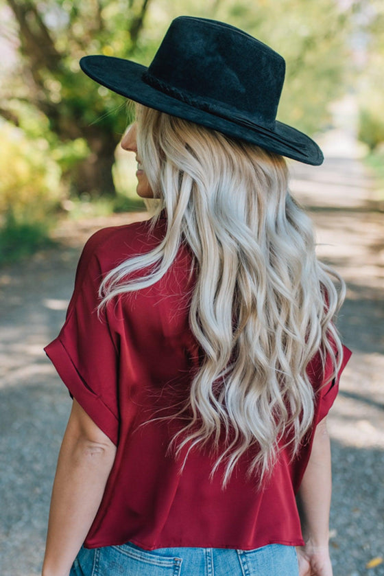 Silky Boxy Button Front Top