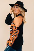 cold shoulder leopard top with leggings