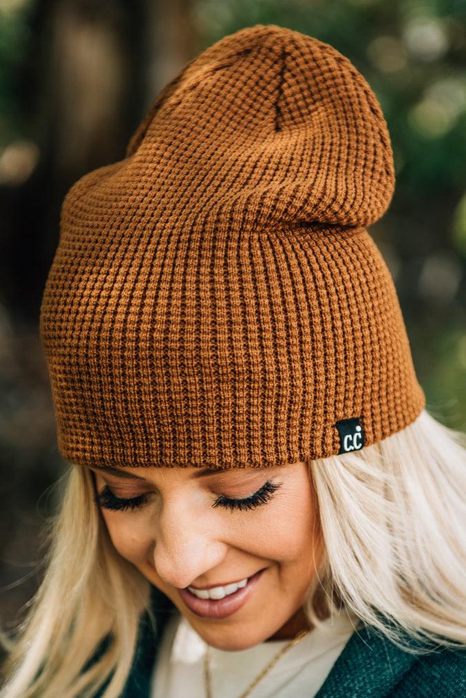 Slouchy Cuffed Waffle Beanie