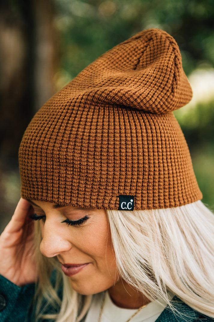 Slouchy Cuffed Waffle Beanie