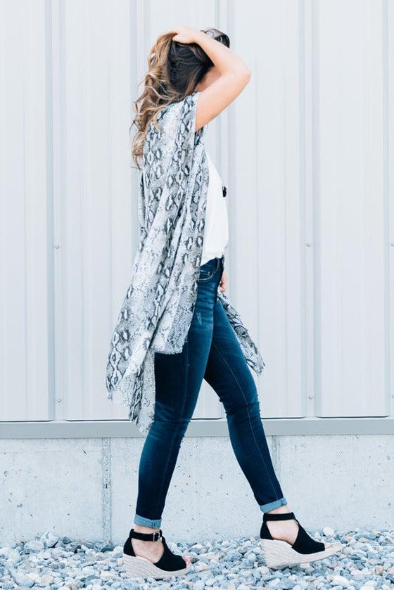 Snakeskin Print Kimono