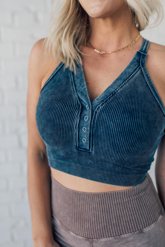 Snap Henley Ribbed Bralette – RubyClaire Boutique
