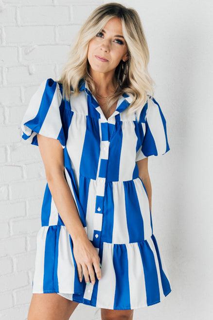 Stripe This Way Collared Dress