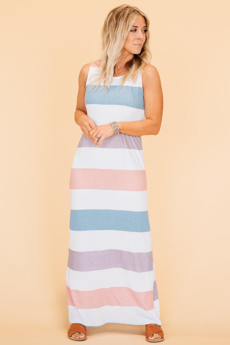 pink and blue maxi