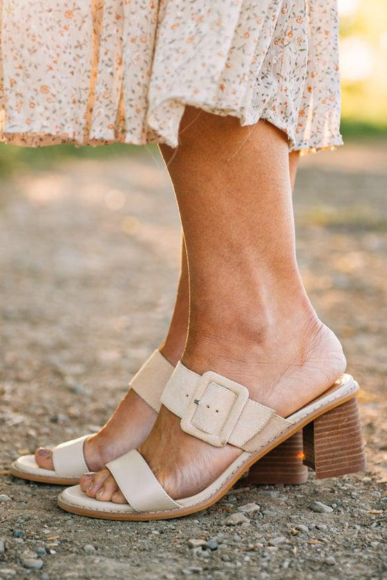 Tess Double Strap Buckle Heels | Clearance