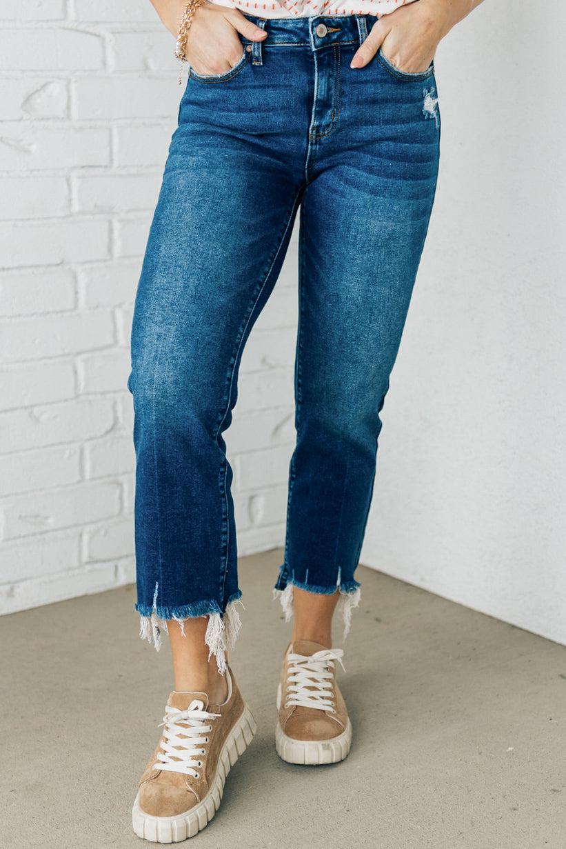 Boutique RubyClaire – Jeans Theo Crop Frayed
