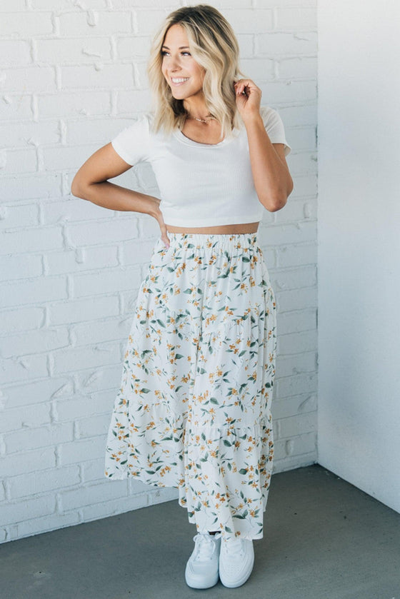 Tori Floral Midi Skirt