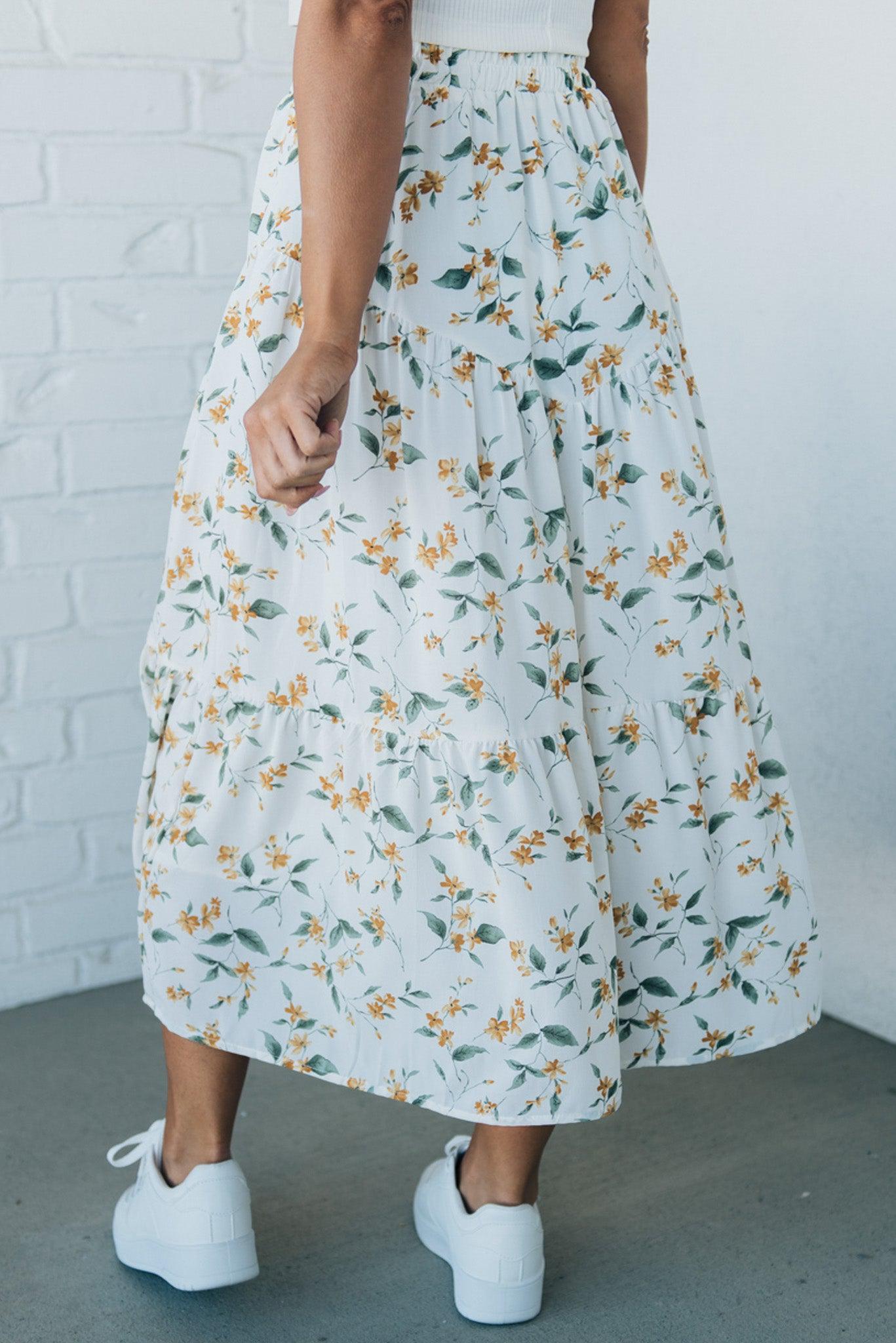 Tori Floral Midi Skirt