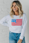 USA Flag Fleece Pullover