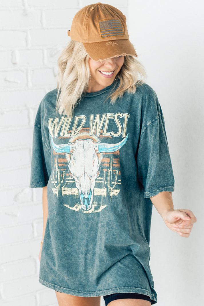 Wild West Mineral Wash Tee – RubyClaire Boutique