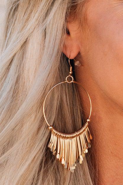 Wired Fringe Hoop Earrings  RubyClaire Boutique
