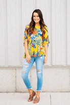 Tropical Print Top
floral-print-babydoll-tropical-themed-top