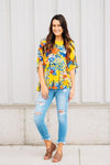 Tropical Print Top
floral-print-babydoll-tropical-themed-top